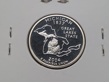 2004-S 90% Silver Proof State Quarter Michigan (MI)