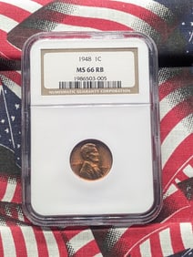 1948-P Lincoln Wheat Cent, NGC MS 66 RB