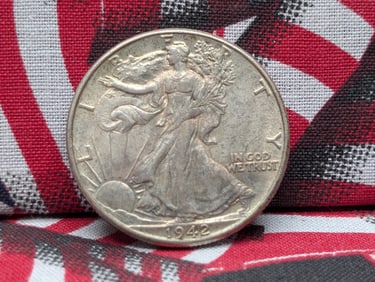 1942 Walking Liberty 50c. 90% , Better Grade, WWII Era, UNC Details