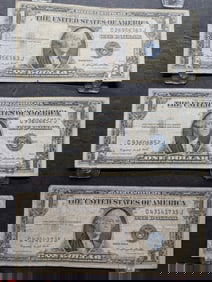 (3) 1935G $1"Silver" Certificate Note