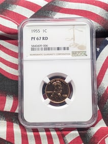 1955-P Lincoln Wheat Cent, NGC PF 67 RD