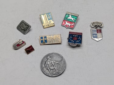 9 Older Soviet Badge-Pins