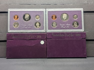 1984-S & 1985-S U.S. Mint Proof Sets In OGP