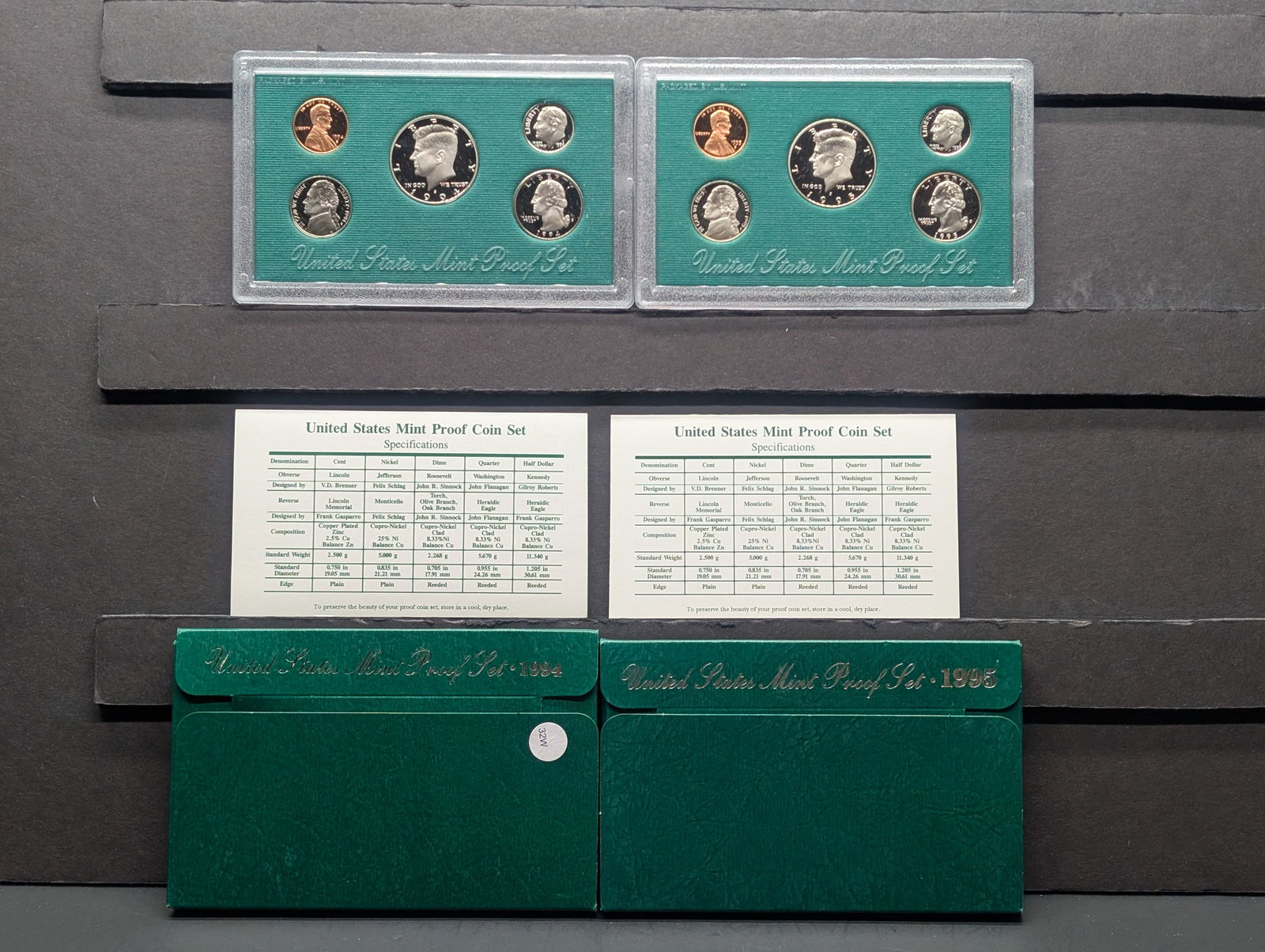 1994-S & 1995-S U.S. Mint Proof Sets In OGP (1 of 5)