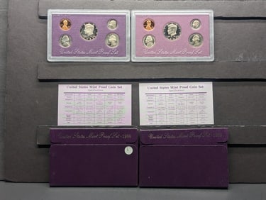1988-S & 1989-S U.S. Mint Proof Sets In OGP