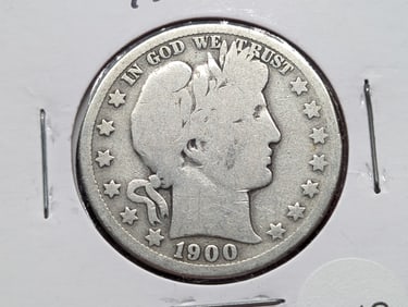 1900-O Barber Half Dollar. 90% Silver, Earlier Date