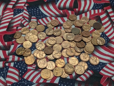 1/2 Pound, 70+, 1950's, Lincoln Wheat Cents.
