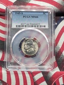 1945-S Jefferson Nickel, PCGS MS66