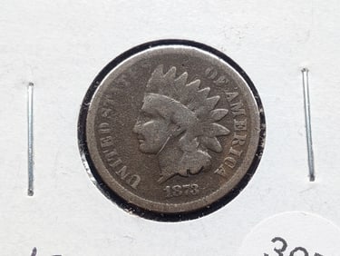 1873 "Open 3" Indian Head Cent