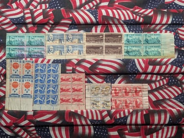 10 - Air Mail no gum Plate Blocks