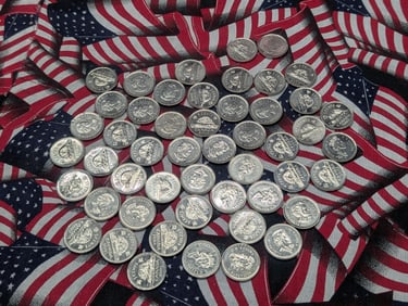 50, UNC-BU Canadian 5c coins - 2001 through 2010.