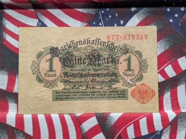 TOUGH 1914 Germany-Empire State Loan Currency Note 1 Mark. WWI Era