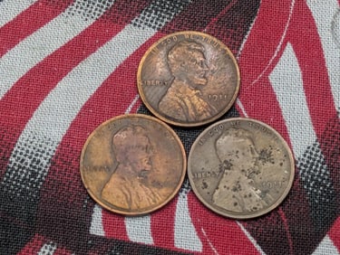 1911 P, D, S Lincoln Pennies