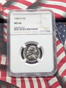1969-D Jefferson Nickel, NGC MS 66