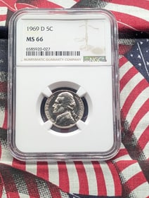 1969-D Jefferson Nickel, NGC MS 66