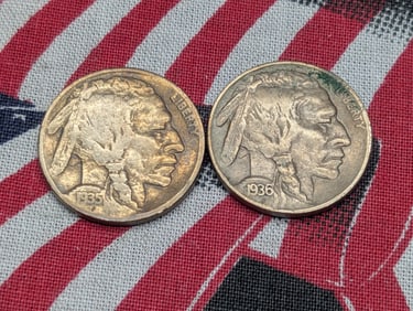 1935 & 1936 Buffalo Nickels