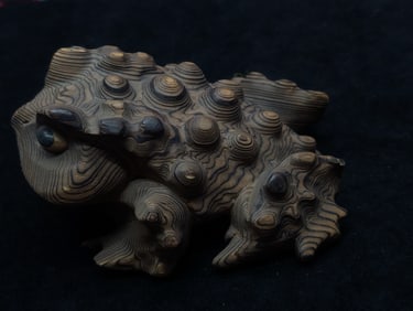 Hand Carved Wooden Horny Toad