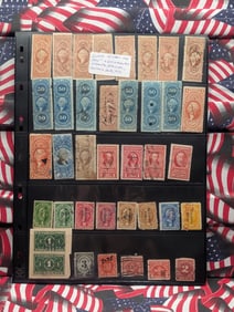 Sheet With Old 1840's Documentary Stamps, Postage Due, & Other Stamps