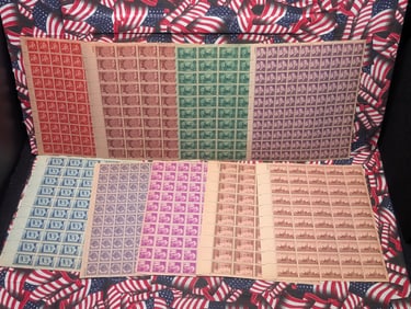 (9) Assorted U.S. Postage Sheets, Near Mint, All Original Gum, Never Hinged