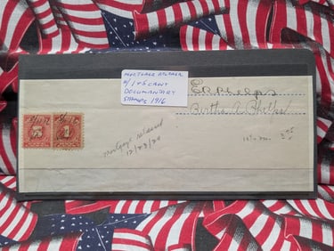 1916 Mortgage Release Document With One & Five Cent Documentary Stamps