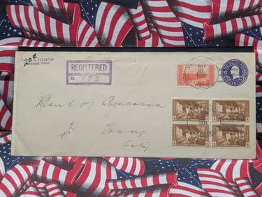 1934 Embossed Envelope With Park Stamps