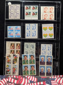(12) Assorted U.S. Four Block Stamps
