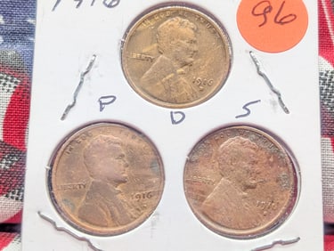 1916 P, D, S Lincoln Pennies