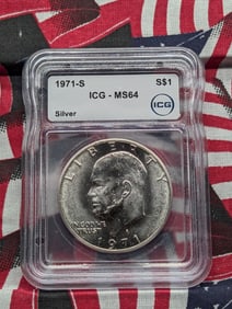 1971-S Eisenhower Silver Dollar - ICG Cert. MS64
