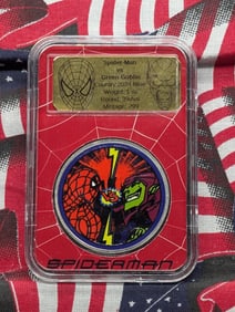 Limited Mintage Colorized 1 Oz. .999 FINE SILVER 2024 Niue $2 Spider-Man vs Green Goblin Coin - Slab