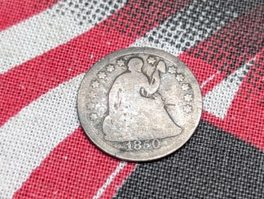 1850 w/ Stars Seated Liberty Half Dime