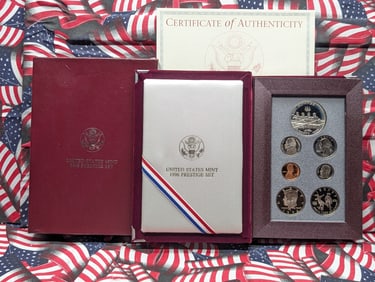 1996 P &S U.S. Mint Prestige Set in OGP w/ COA - Includes Olympic Rowing Commemorative Silver Dollar
