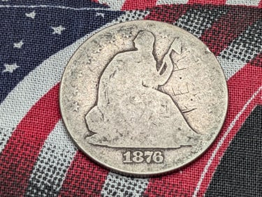 1876 w/ Motto Seated Liberty Half Dollar w/ Scratches *AVERAGE CIRC*