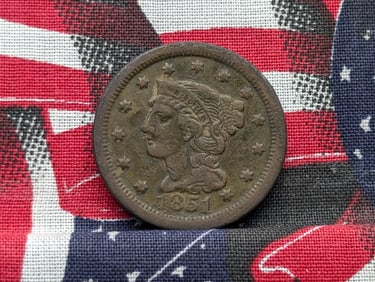 1851 Braided Hair Large Cent