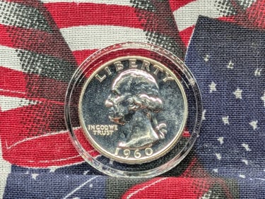 1960 PROOF Washington Silver Quarter in Capsule