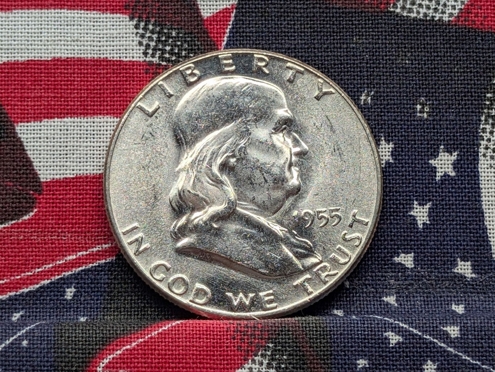 1955-P Bugs Bunny Franklin Silver Half Dollar  (1 of 2)