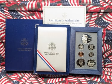 1993-S U.S. Mint Prestige Set in OGP w/ COA - Includes Bill of Rights Commemorative Silver Dollar & 
