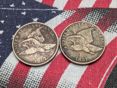 Lot of Two 1857 Flying Eagle Cents