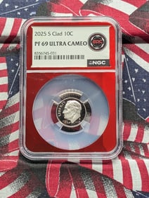 2025-S CLAD PROOF Roosevelt Dime - NGC PF69 ULTRA CAMEO