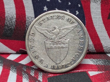 1907-S Philippines 1 Silver Peso 80% Silver 20 grams