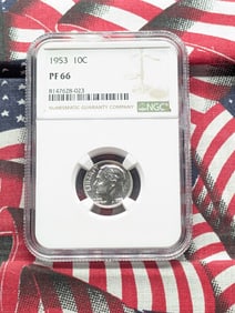 1953 PROOF Roosevelt Silver Dime - NGC PF66