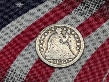 1853 w/ Arrows Seated Liberty Half Dime *GOOD+*