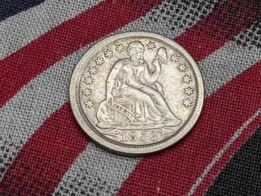 1853 w/ Arrows Seated Liberty Dime 