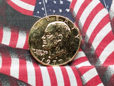 Gold *LAYERED* 1977-D Eisenhower Dollar
