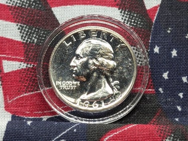 1961 PROOF Washington Silver Quarter in Capsule