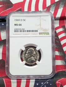 1969-D Jefferson Nickel - NGC MS66
