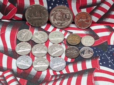 (16) Mixed Date Canadian Coins $2.97 Face Value 