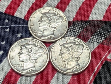 1926, 1928 & 1942 Mercury Silver Dimes *ALL IN HIGH GRADE*