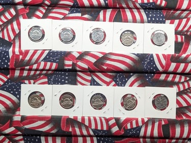 (10) Mixed Date Canadian Nickels Including a 1944 & 1945 Victory Nickels