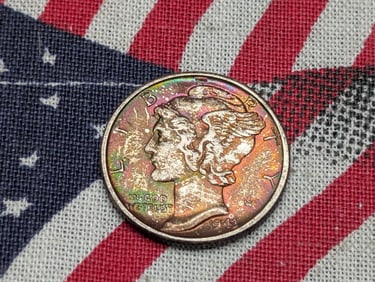 1943 Mercury Silver Dime w/ NICE TONING *GEM BU*