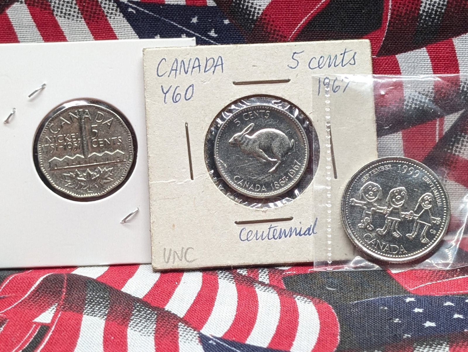 (3) Canadian Coins 1999 Quarter, 1951 Nickel, 1967 Nickel : (3) Canadian Coins 1999 Quarter, 1951 Nickel, 1967 Nickel